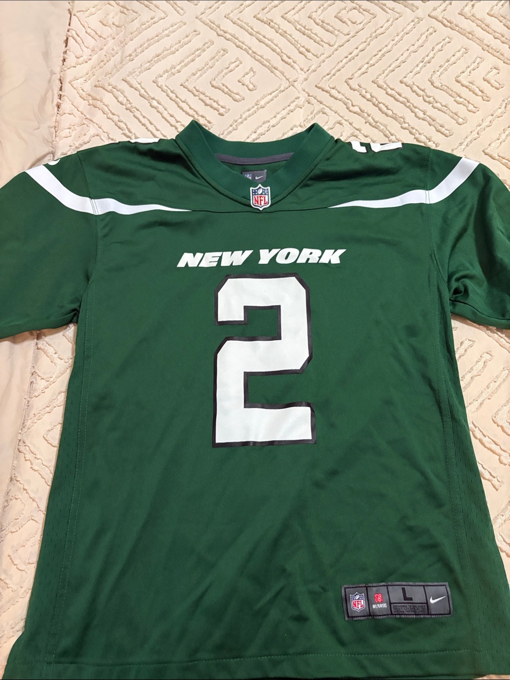Nike Green New York Football Jersey with White Number 2 Wilson